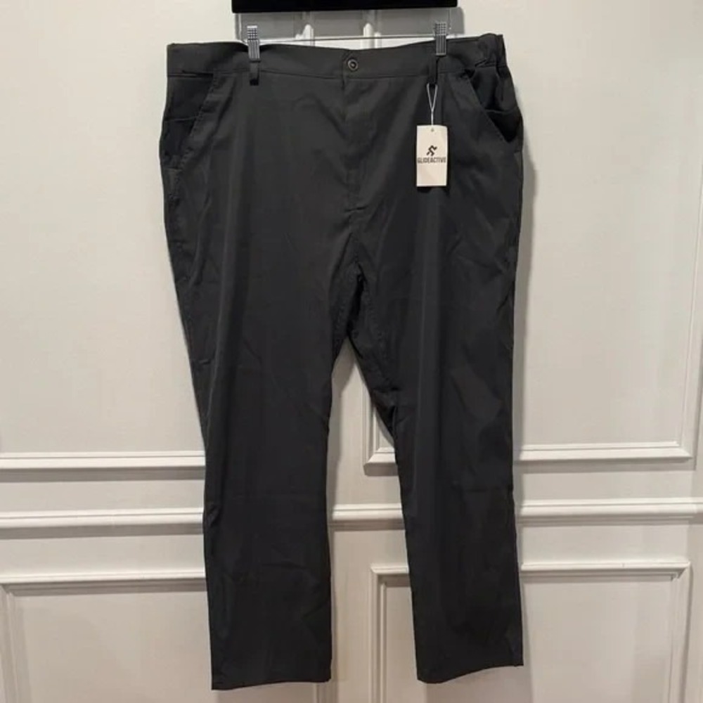 Glideactive Men's Pants 4XL-30 Dark Gray Cargo Pocket Outdoor Hiking NWT